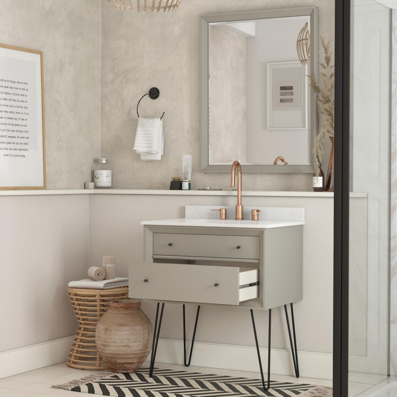 Dorel Living Tribecca 30'' Wall Mounted Single Bathroom Vanity with